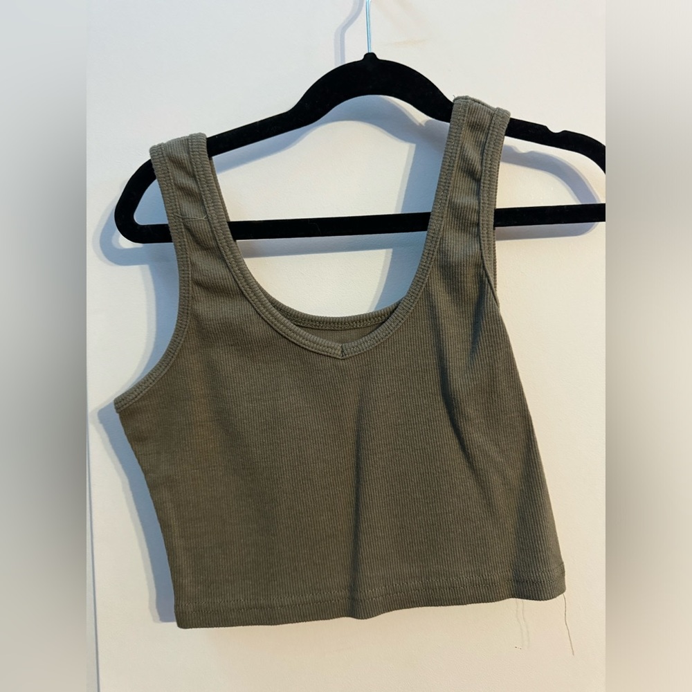 Navy, army green crop tank